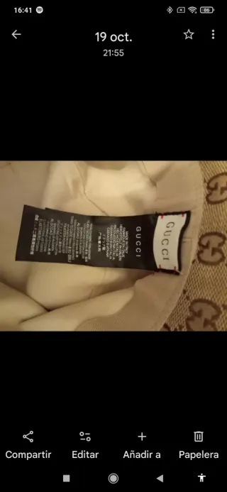 Gorro Gucci GG Monogram Marrón Beige