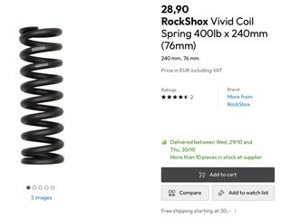 RockShox Vivid Coil Spring 400lb x 240mm