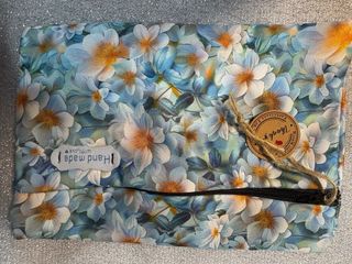 Pochette fiori azzurri Handmade chic vintage