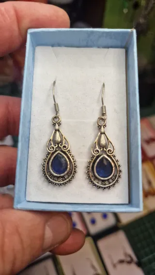 Pendientes Topacio London Blue Plata