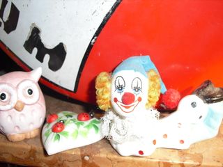 Clown Gufo Statuette Ceramica Soprammobili Offerta