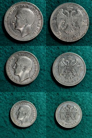 8 Monedas Yugoslavia ANTIGUAS algunas de  Plata