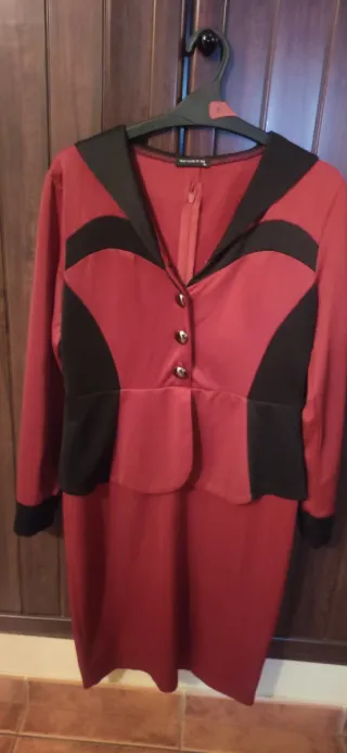 Vestido Rojo y Negro Mujer