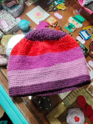 Gorro de crochet multicolor