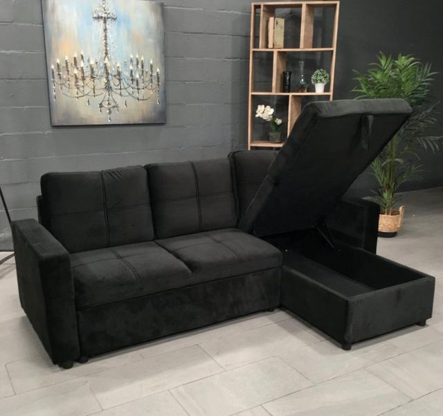 GRATIS ENVIO!! Sofá Cama Azul con Arcón