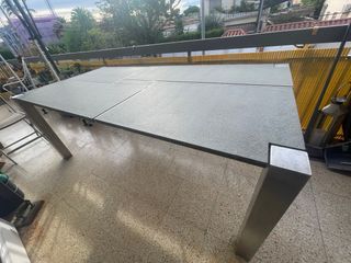 Mesa Terraza Acero y Piedra