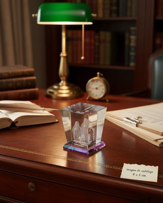 Pisapapeles Virgen de Lourdes Cristal Grabado