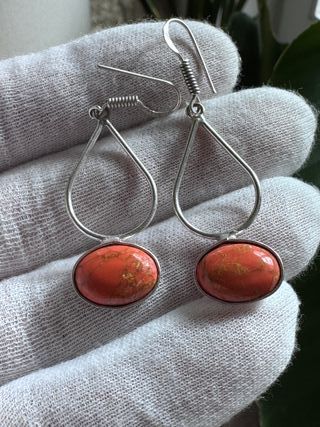 Pendientes Plata 925 con Piedra Rosa