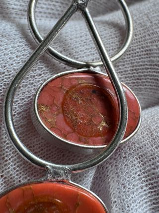 Pendientes Plata 925 con Piedra Rosa