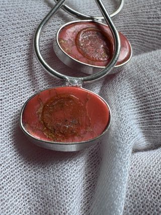 Pendientes Plata 925 con Piedra Rosa