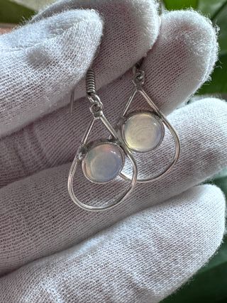 Pendientes Plata 925 con Piedra Blanca