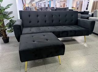 PORTE GRATIS!! Sofá Cama Azul con Puff