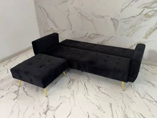 PORTE GRATIS!! Sofá Cama Azul con Puff