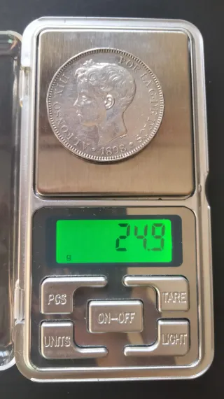 Moneda 5 Pesetas Plata Alfonso XIII 1898.