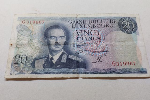 Banconota 20 Franchi Lussemburgo 1966