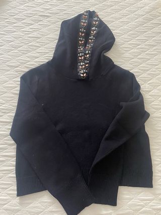 Sudadera de abalorios con  capucha