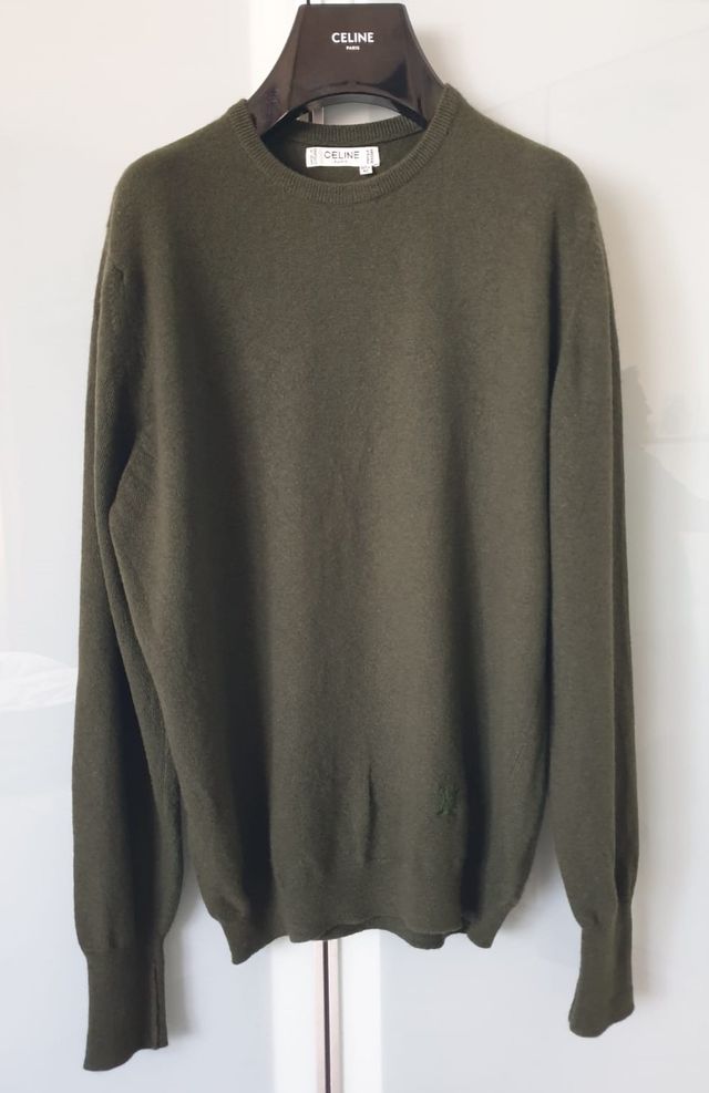 Maglione Céline Donna Cashmere Verde scuro L