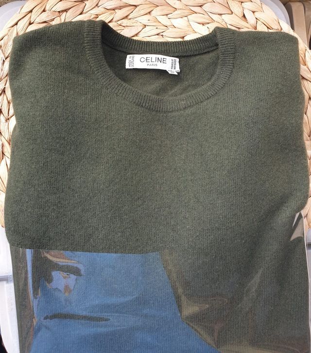 Maglione Céline Donna Cashmere Verde scuro L