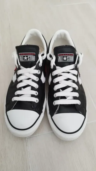 Converse Star Player Negro Piel 