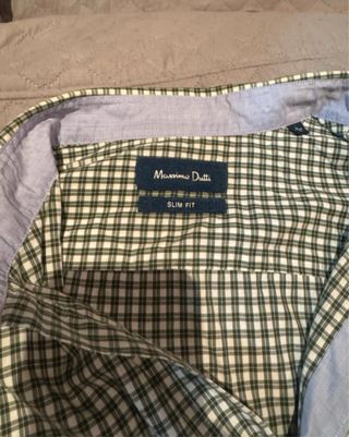 Camisa Massimo Dutti cuadros verde y blanco