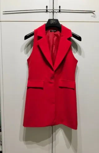 Gilet lungo donna rosso taglia S/M