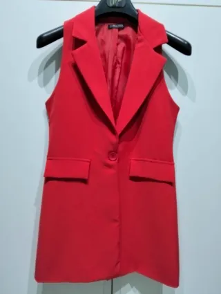 Gilet lungo donna rosso taglia S/M