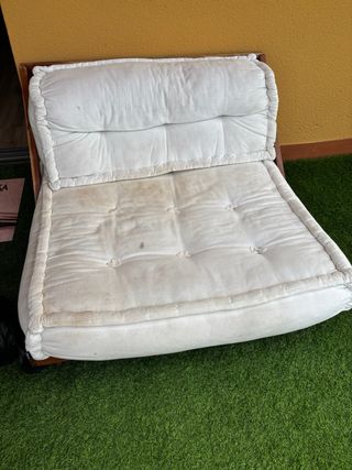 Sillón exterior madera y tela