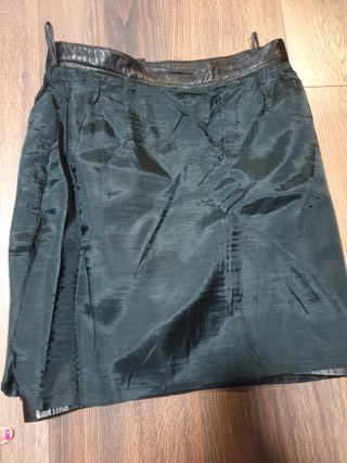 Falda Lápiz Cuero Auténtico Negro