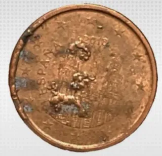 MONEDA 1 CÉNTIMO EURO.ESPAÑA 2018.E/EXCESO METAL.