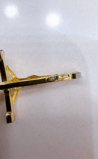 Ciondolo croce in oro 18kt 750 bicolore