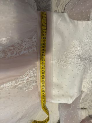 Vestido de comunión niña blanco y rosa