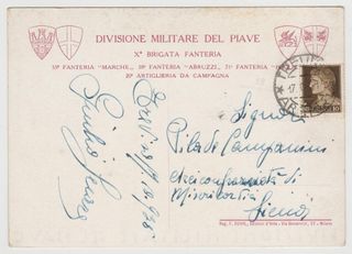 Cartolina Divisione Militare del Piave