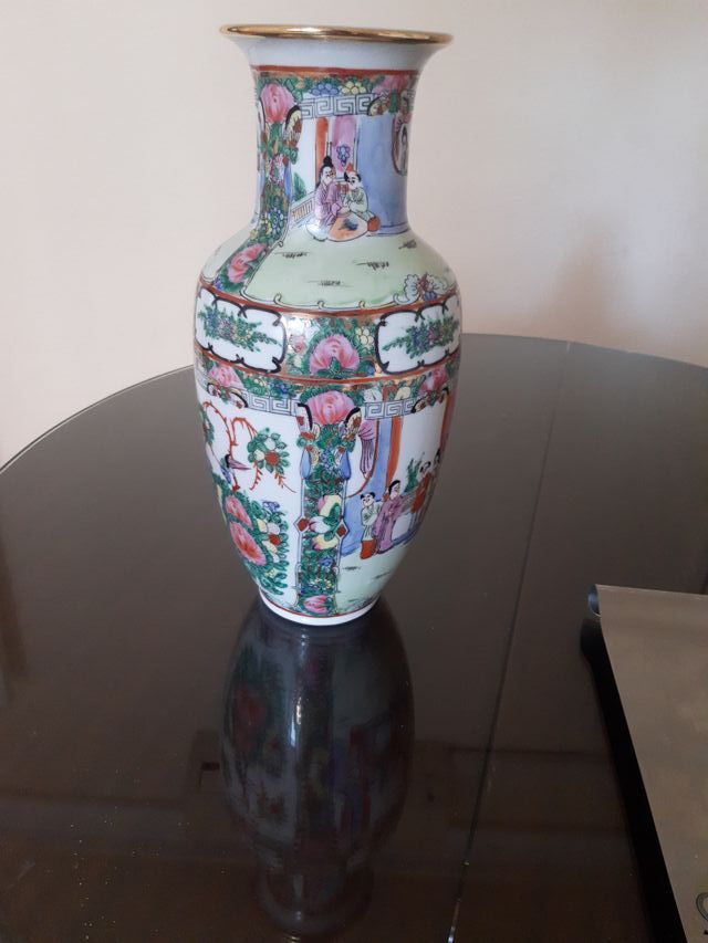 Jarrón porcelana chino multicolor