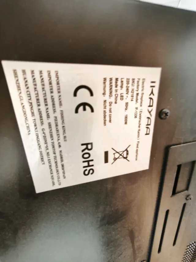 Estufa Eléctrica Mural IKAYAA 1800W,