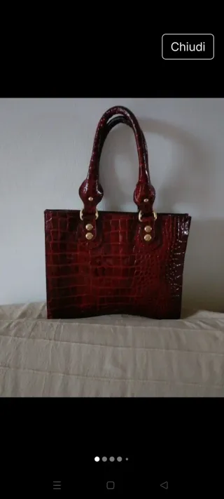 Borsa vera pelle verniciata