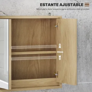 Armario Baño Madera con Espejo