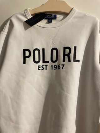 Sudadera Polo Ralph Lauren Blanca niño talla 14,16