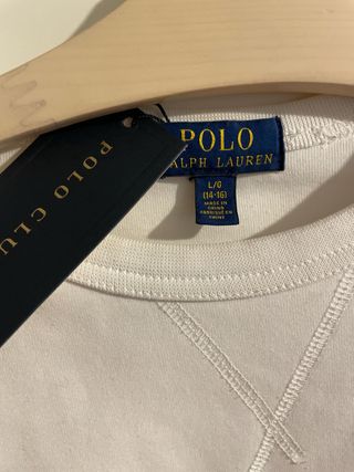 Sudadera Polo Ralph Lauren Blanca niño talla 14,16