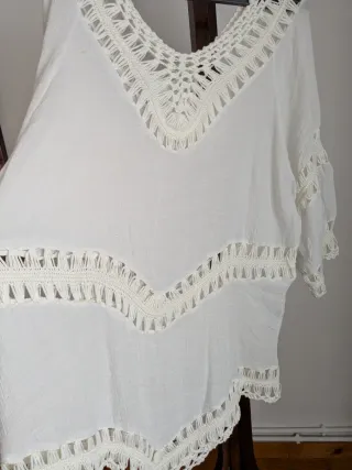 Blusón playa/piscina crochet blanco