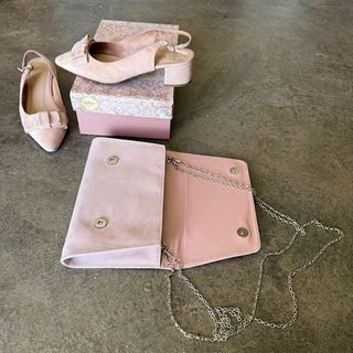 Conjunto Zapatos y Clutch Rosa
