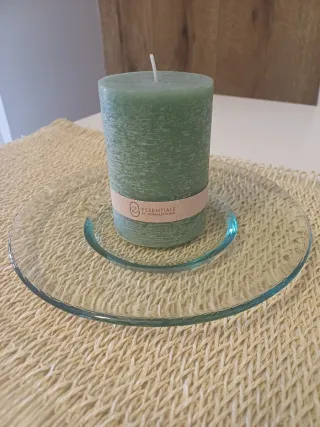 Centro de mesa cristal transparente redondo