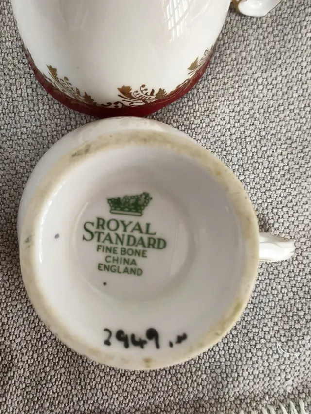 Juego tè Royal Standard porcelana china. Años 50