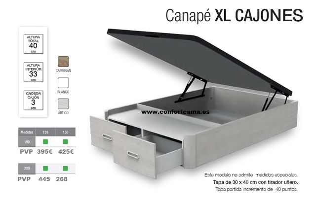 Canapé XL Cajones Gran Capacidad