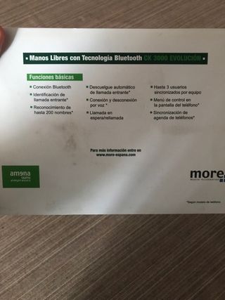 Manos Libres Bluetooth Pareot CK 3000 Evolución