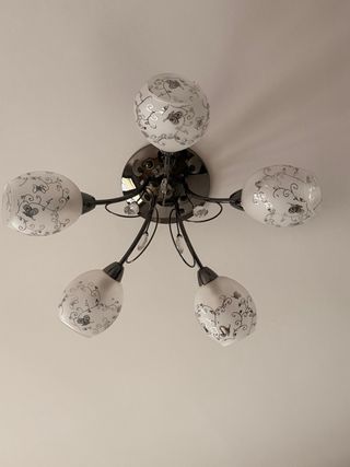 Lampadario 5 luci E14 decorato