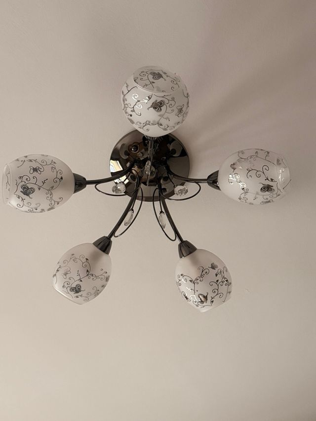 Lampadario 5 luci E14 decorato