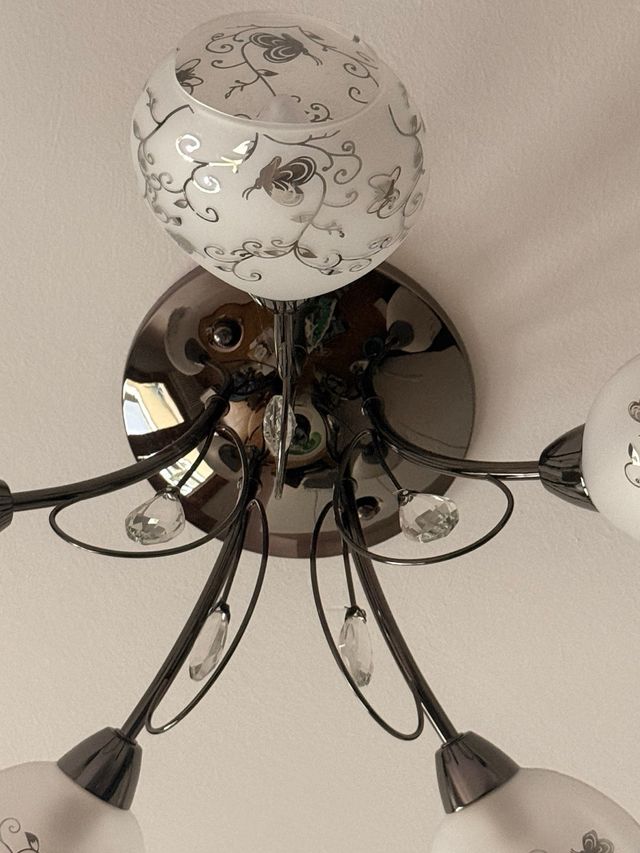 Lampadario 5 luci E14 decorato