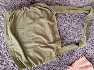 Camiseta verde y rosa talla única