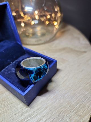 Anello Swarovski Blu Cristallo
