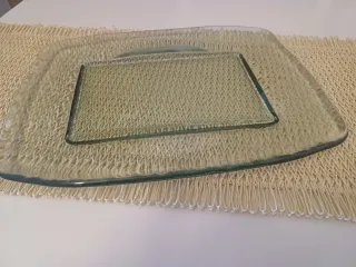 Centro de mesa cristal transparente rectangular